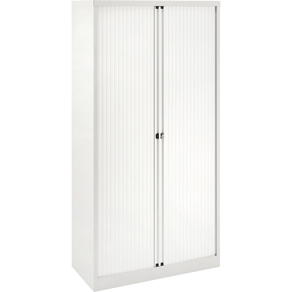 Bisley Essentials Tambour Cupboards, Bisley Essentials Tambour Cupboards, Bisley Essentials Tambour Cupboards | 1970h x 1000w x 470d mm | 4 Shelves | Traffic White-0