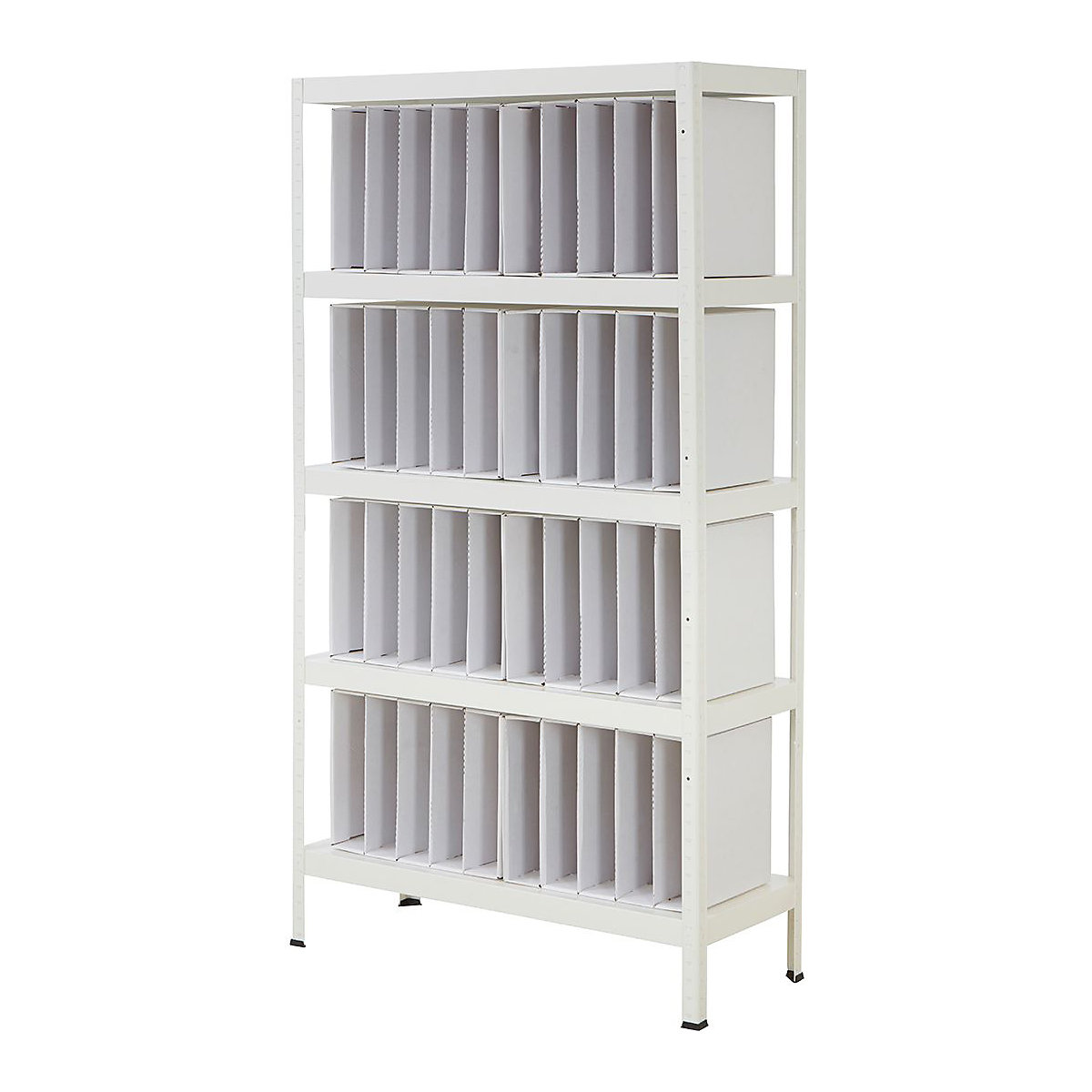 Value Light Duty Office Storage, Value Light Duty Office Storage, Value Light Duty Office Storage with 8x A4 File Holders, 1800h x 1000w x 400d mm 90kg UDL, White-0