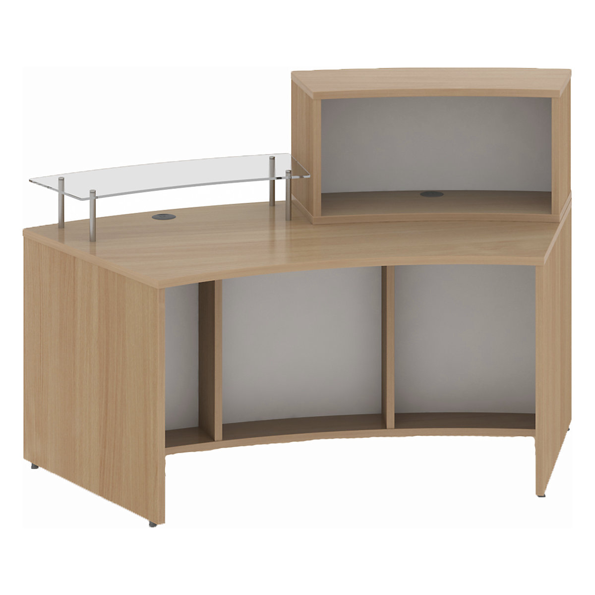 Denver Two Tone Medium Curved Reception Unit (Product illustration 3)-2