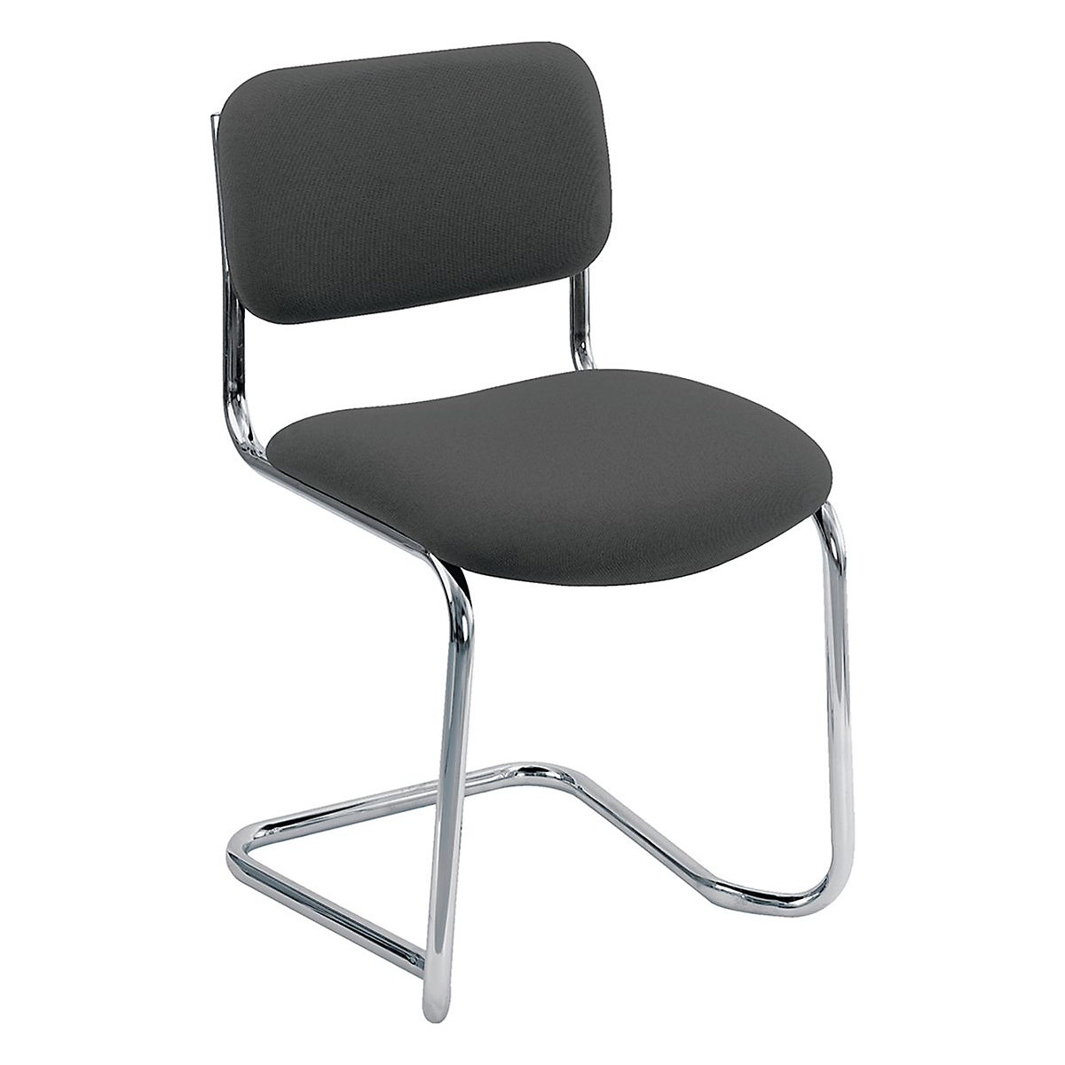 Stackable Meeting Chairs, Stackable Meeting Chairs, Stackable Meeting Chair with Charcoal Fabric and Chrome Frame-0