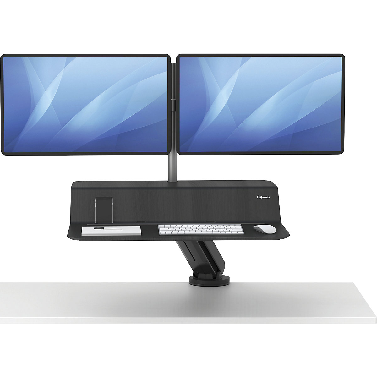 Lotus™ RT sitting/standing workstation, for 2 monitors – Fellowes (Product illustration 2)-1