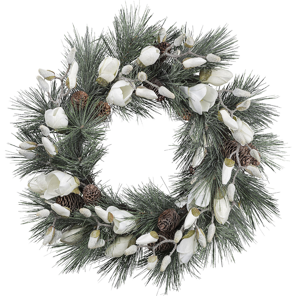 Artificial magnolia wreath