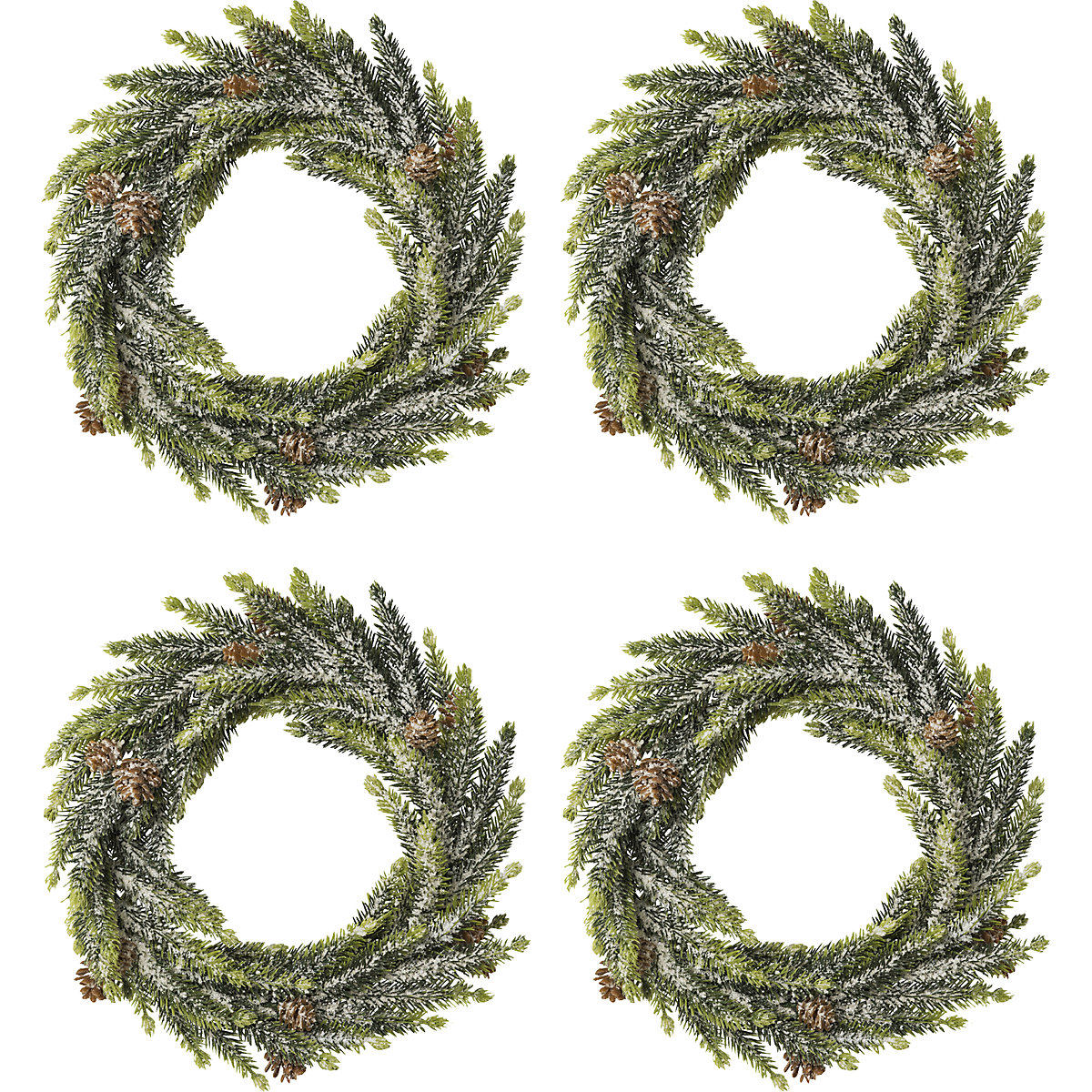 Spruce wreath with artificial snow