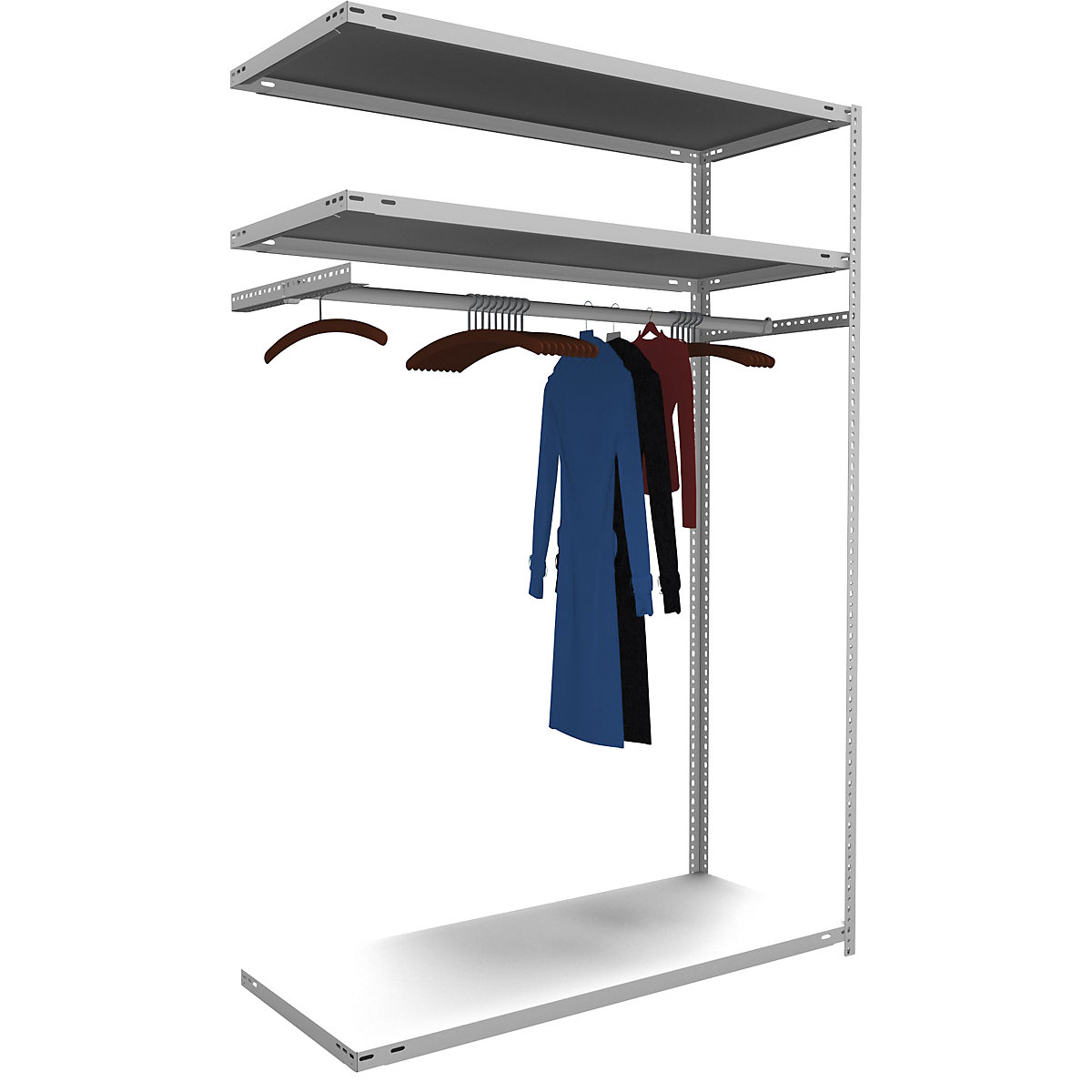 Bolt-together cloakroom shelving system – hofe
