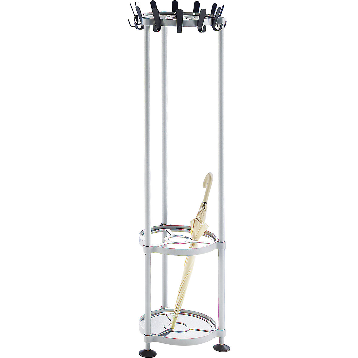 Coat rack, multi-column – eurokraft pro, round, 12 hooks-0