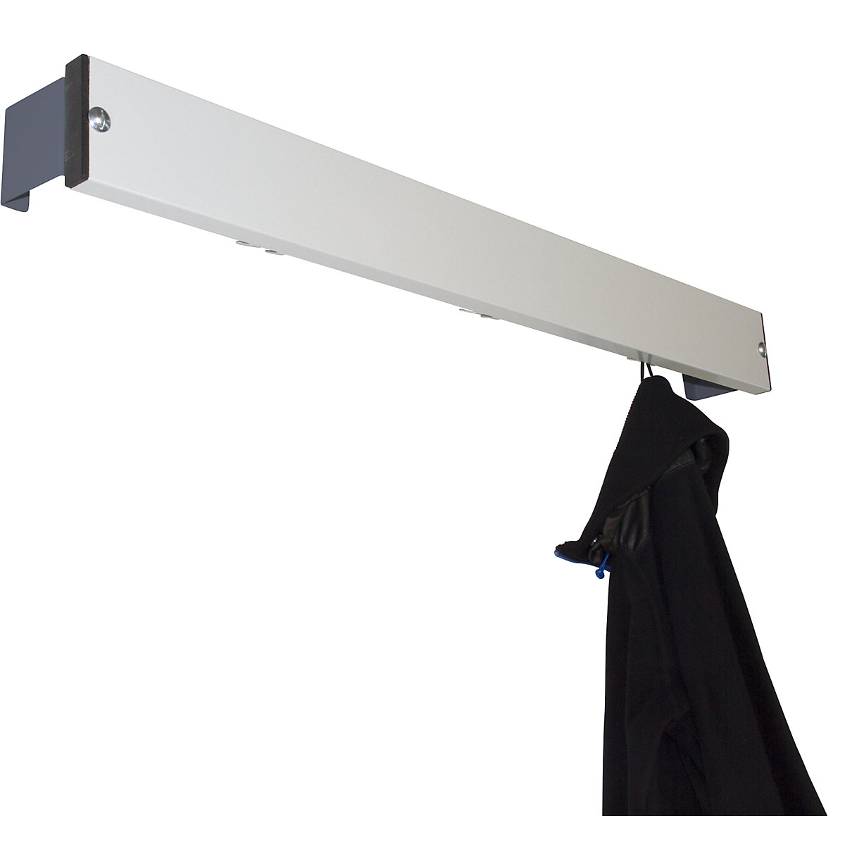 Coat rail, aluminium, length 1015 mm, charcoal spacer-0