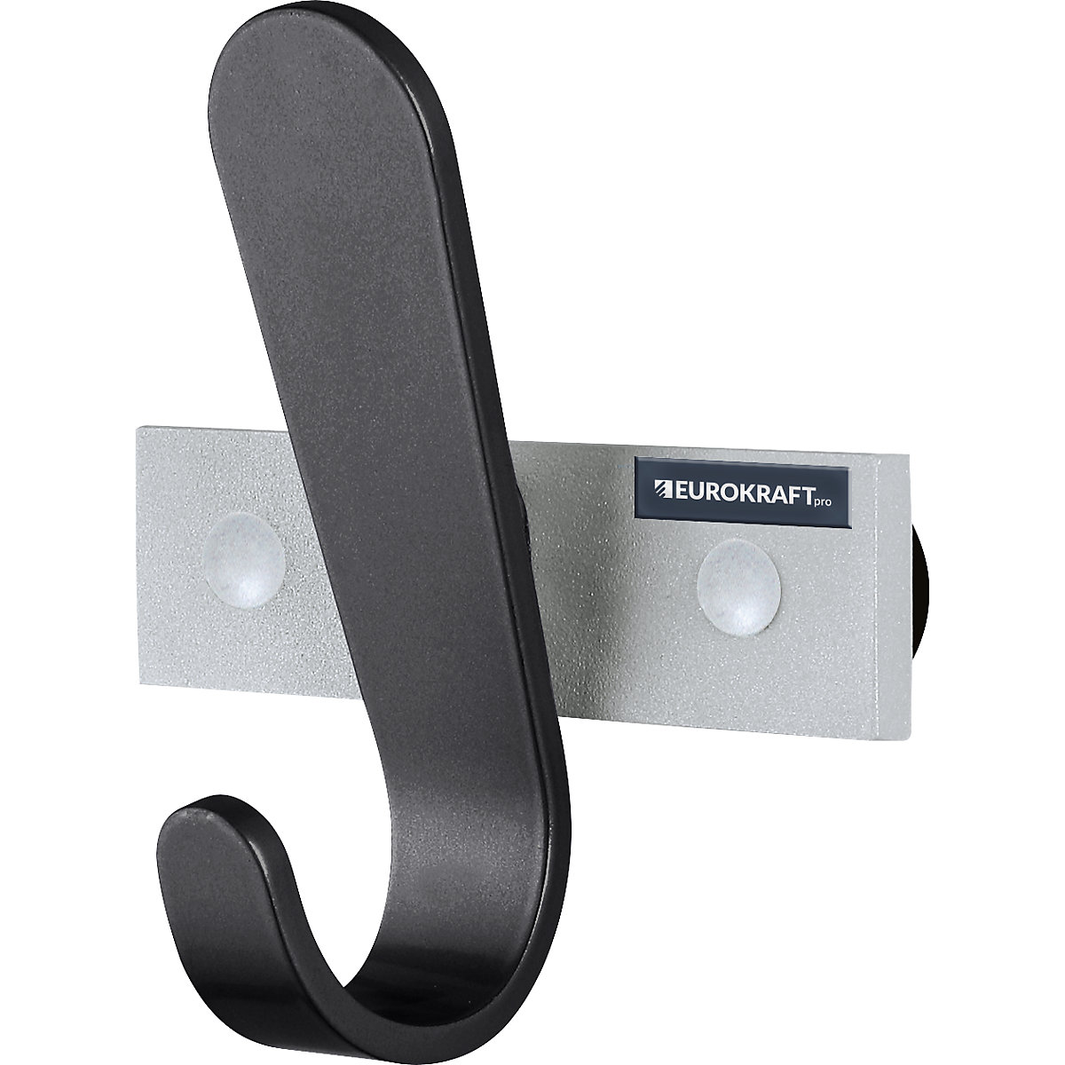 Coat rail – eurokraft pro, 1 coat hook, HxWxD 130 x 120 x 60 mm, pack of 2, hook colour black-0