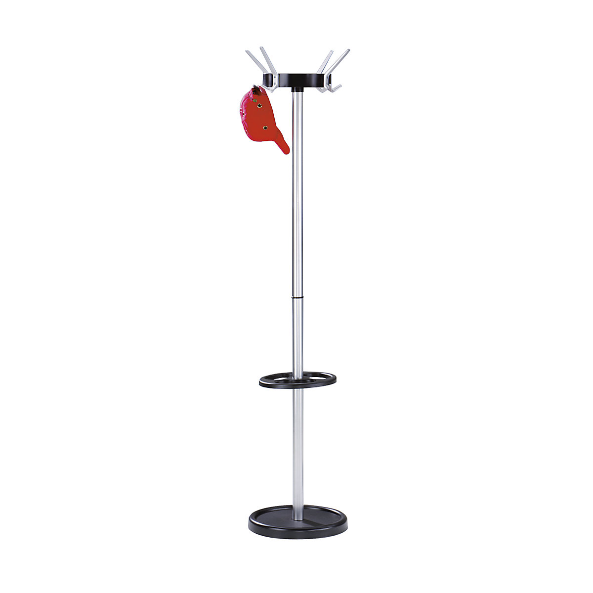 Coat stand, classic, made of steel, 4 hat hooks, 8 coat hooks-0