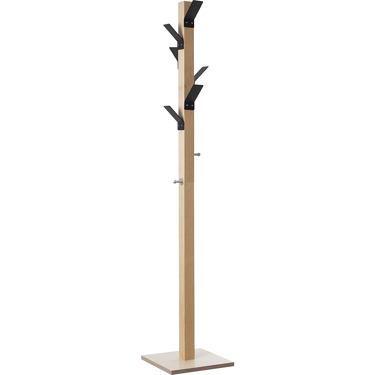 Coat stand – EasyCLOTH, solid wood, black head-0