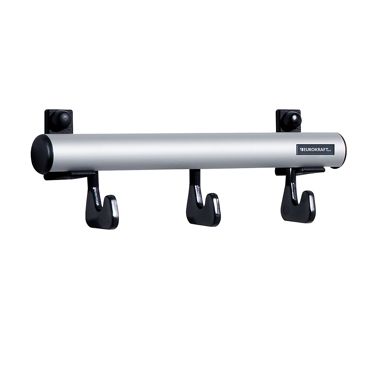 Wall mounted coat rack – eurokraft pro, HxD 80 x 80 mm, 3 hooks, width 300 mm, pack of 2-0