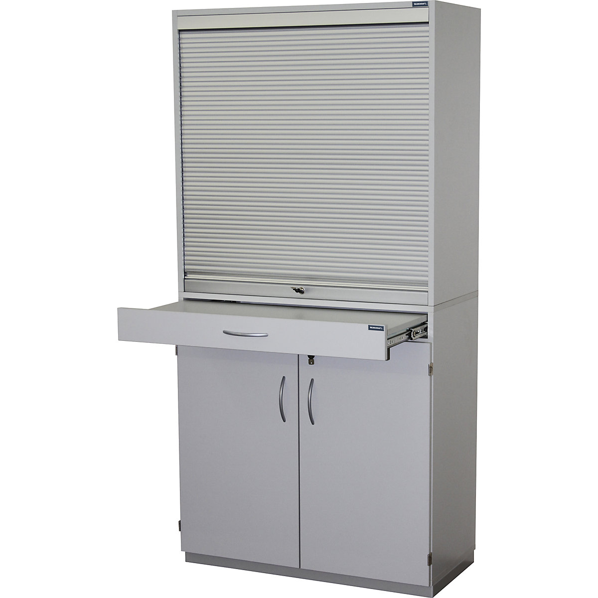 Sorting cupboard with roller shutter and add-on drawer unit – eurokraft pro (Product illustration 3)-2