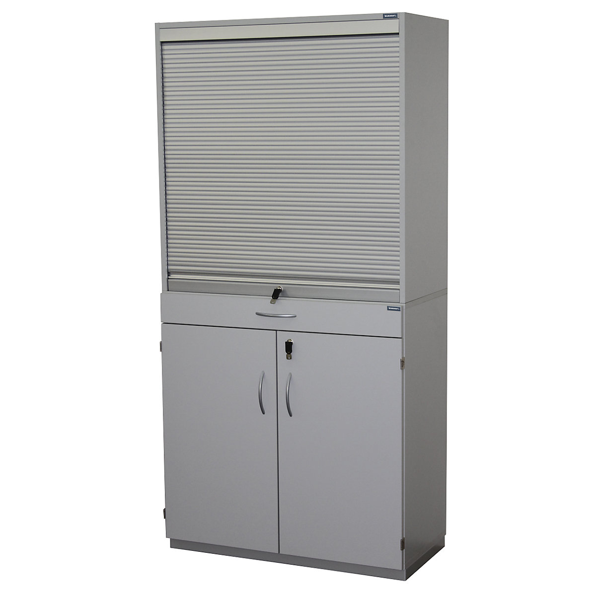 Sorting cupboard with roller shutter and add-on drawer unit – eurokraft pro
