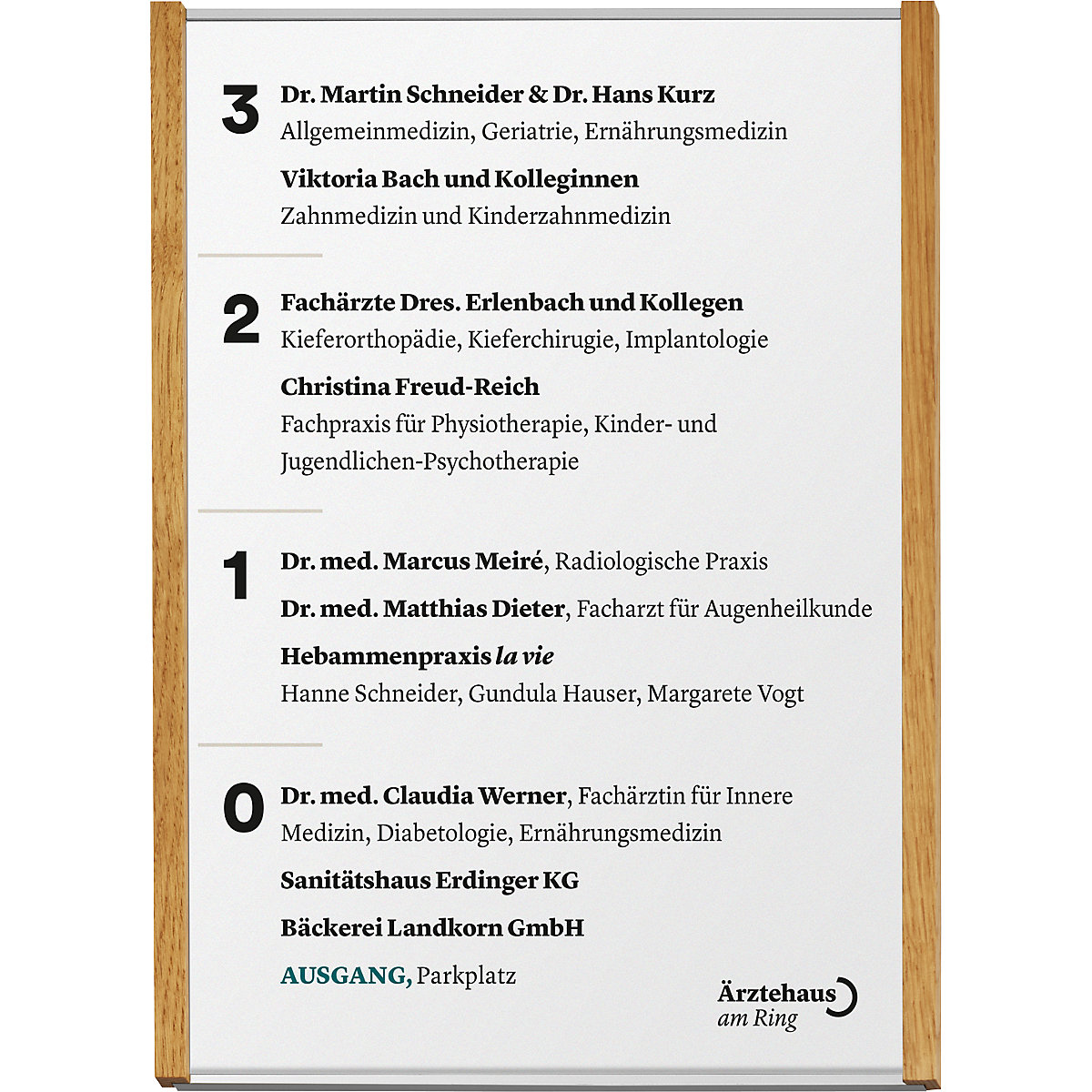 Aluminium-wood series direction sign, silver