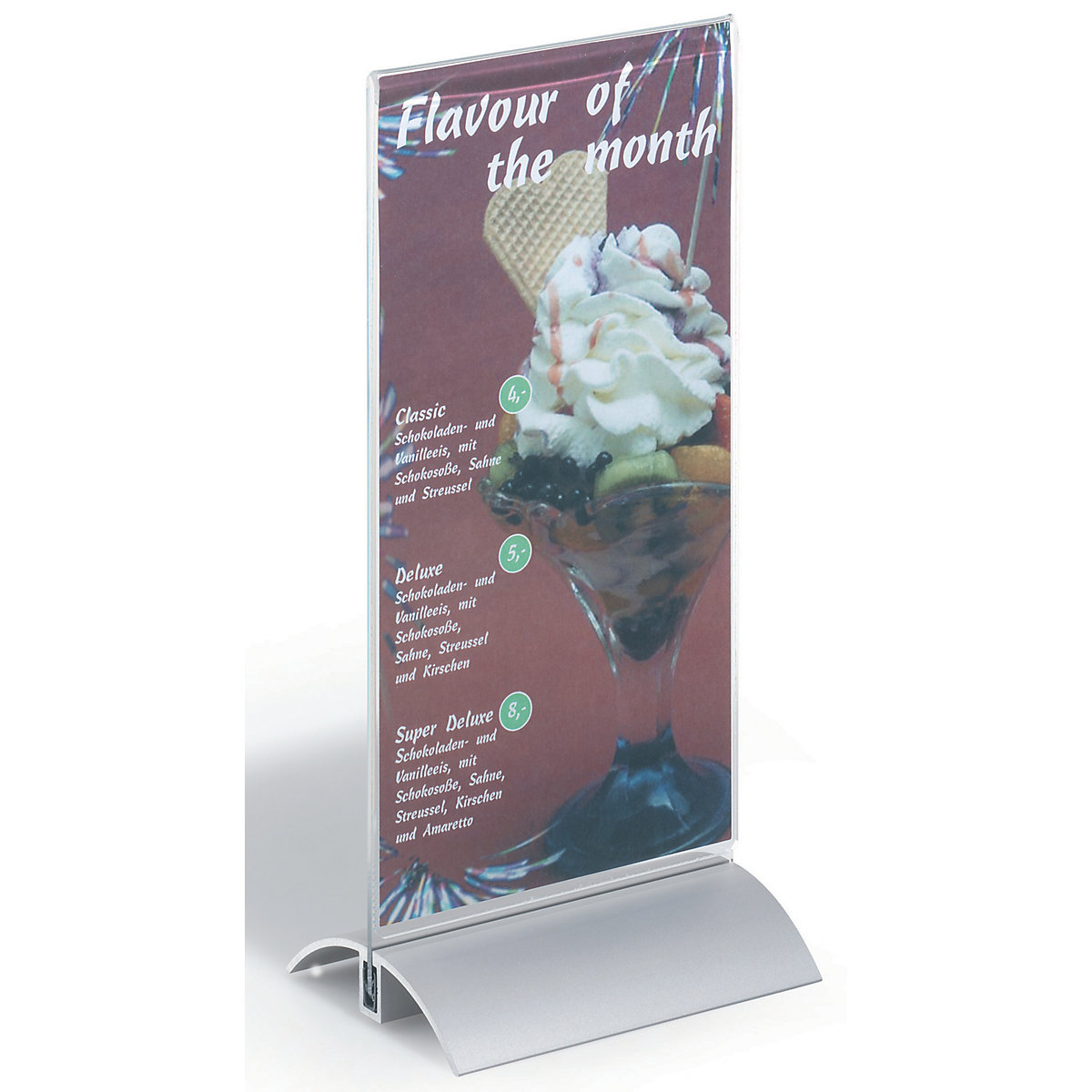 Tabletop stand, acrylic with aluminium base - DURABLE