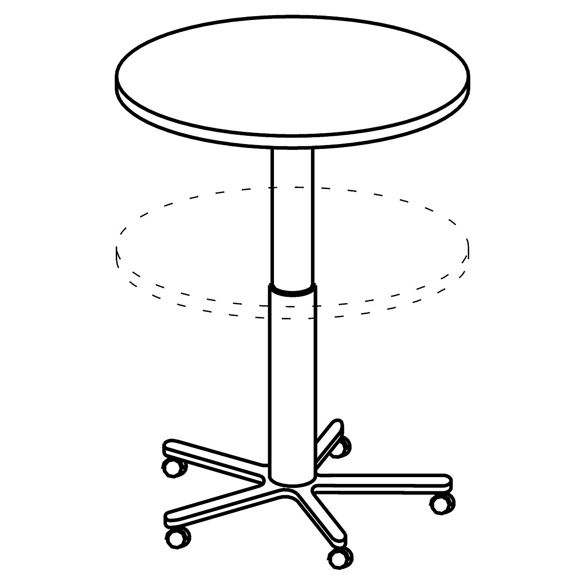 Canteen table, height adjustable – eurokraft pro (Product illustration 4)-3