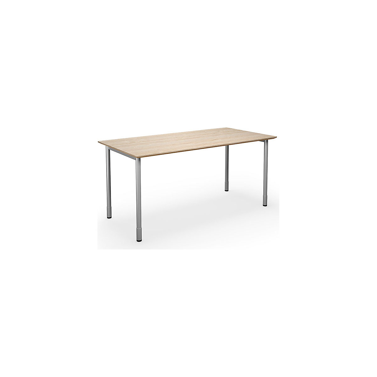 DUO-C Trend multi-purpose desk, straight tabletop, WxD 1400 x 800 mm, oak, silver-1