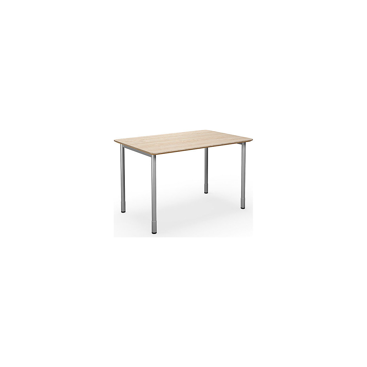 DUO-C Trend multi-purpose desk, straight tabletop, rounded corners, WxD 1200 x 800 mm, oak, silver-2