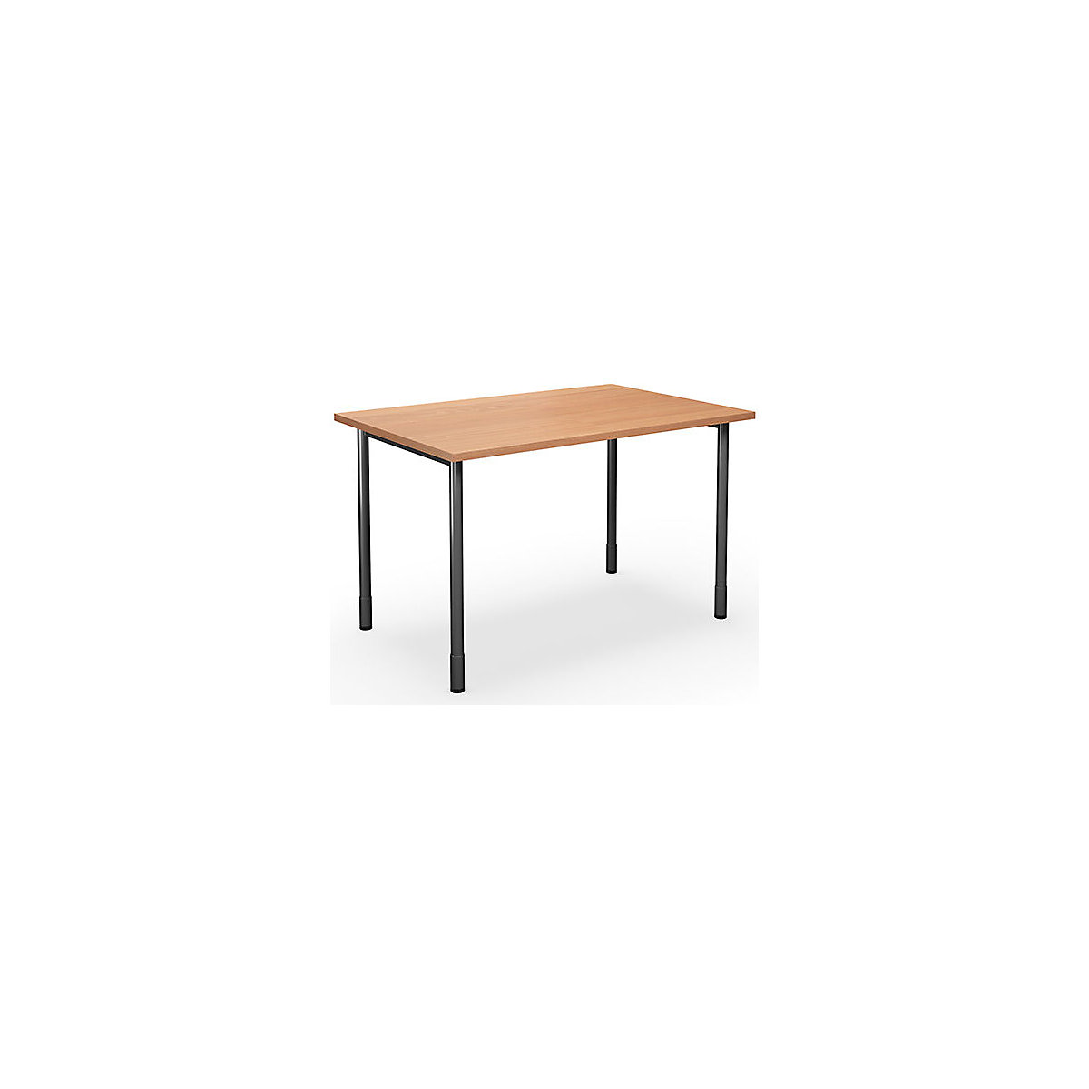 DUO-C multi-purpose desk, straight tabletop, WxD 1200 x 800 mm, beech, black-9