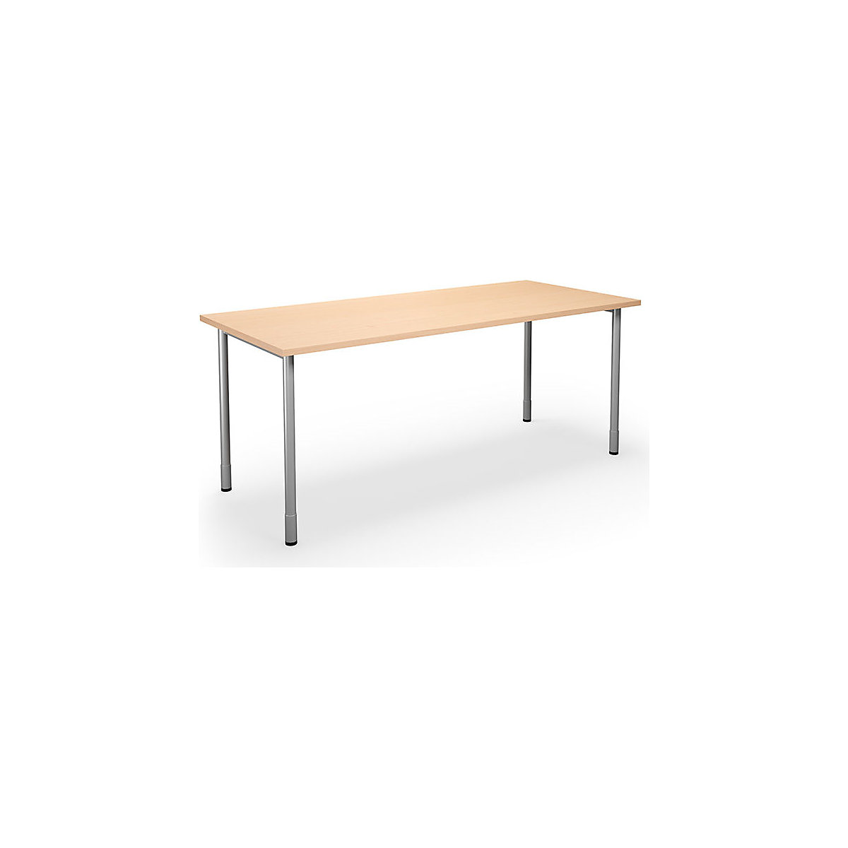 DUO-C multi-purpose desk, straight tabletop, WxD 1800 x 800 mm, birch, silver-4