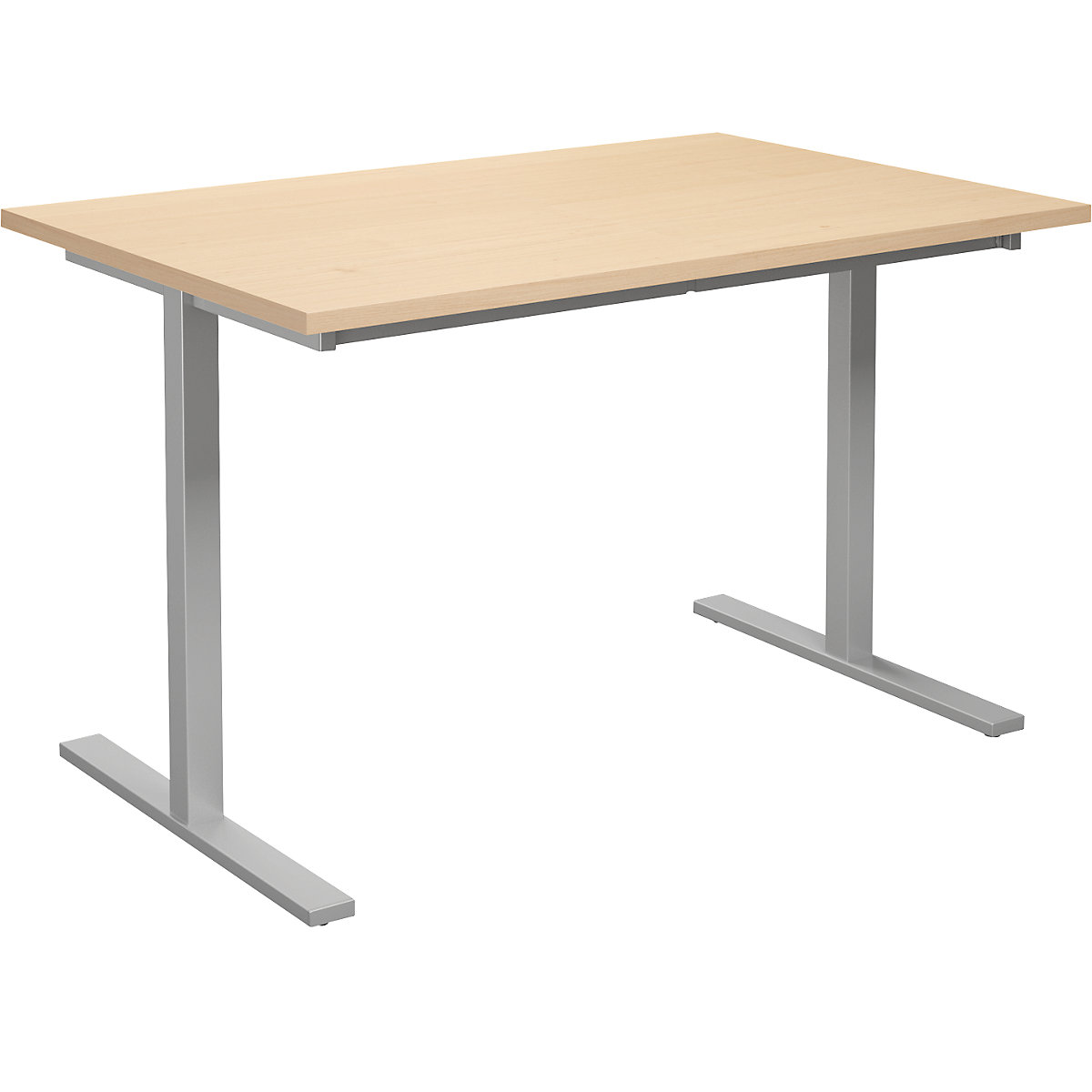 DUO-T multi-purpose desk, straight tabletop, WxD 1200 x 800 mm, birch, silver-12