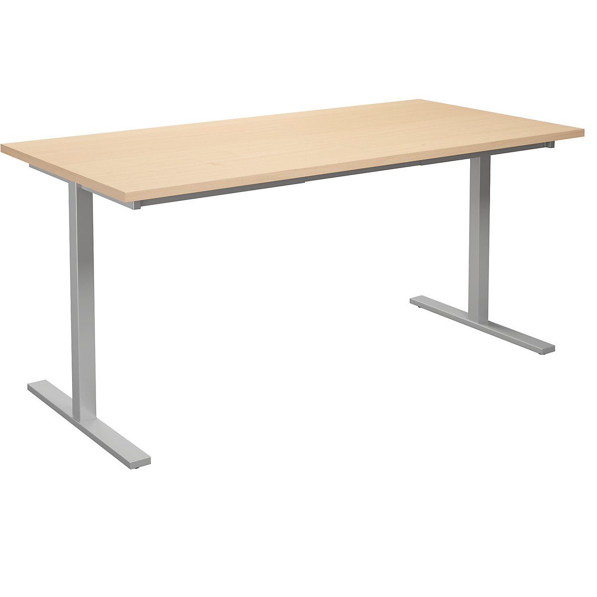 DUO-T multi-purpose desk, straight tabletop, WxD 1600 x 800 mm, birch, silver-4