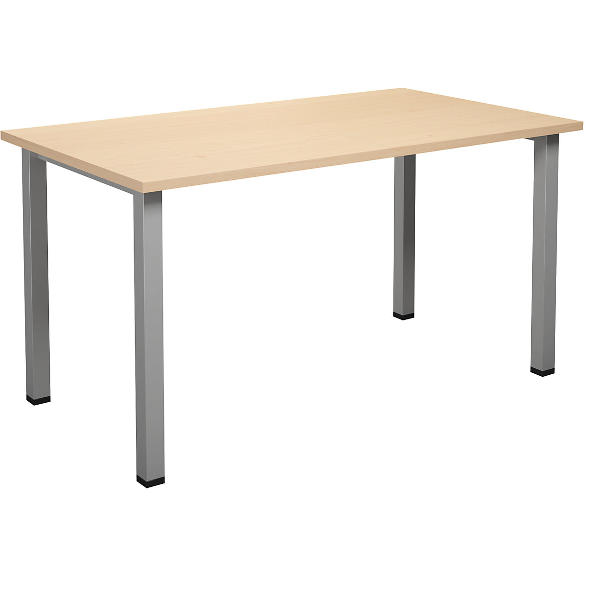 DUO-U multi-purpose desk, straight tabletop, WxD 1400 x 800 mm, birch, silver-15