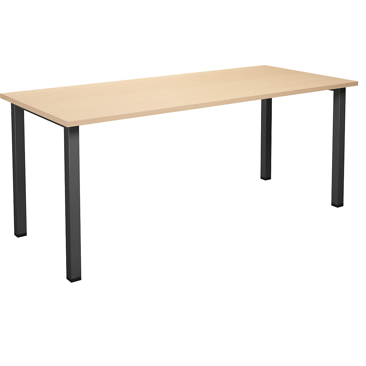 DUO-U multi-purpose desk, straight tabletop, WxD 1800 x 800 mm, birch, black-10