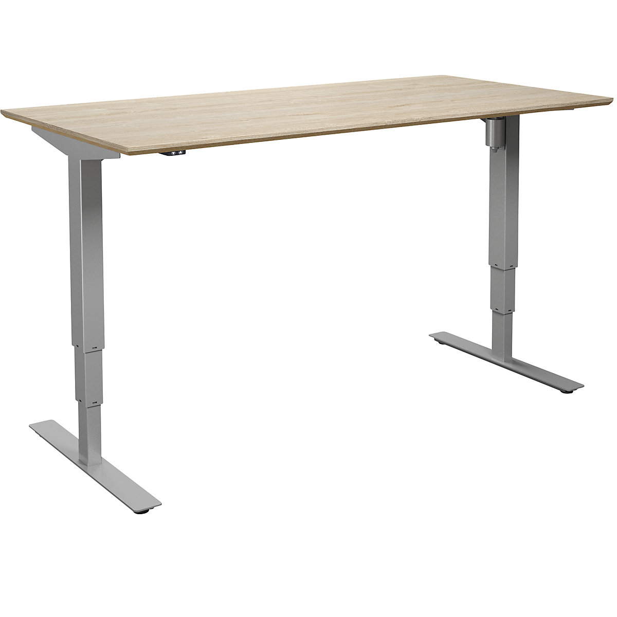 Atlanta Trend desk, electrically height adjustable, straight, WxD 1400 x 800 mm, oak/silver-1