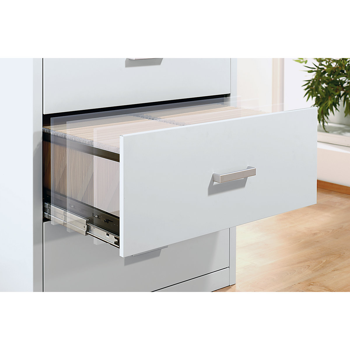 Card file cabinet, bar handles – mauser (Product illustration 3)-2