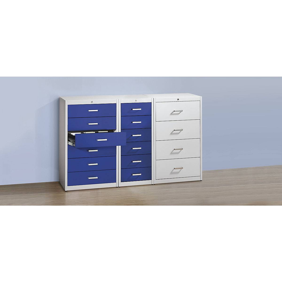 Card file cabinet, bar handles – mauser (Product illustration 2)-1