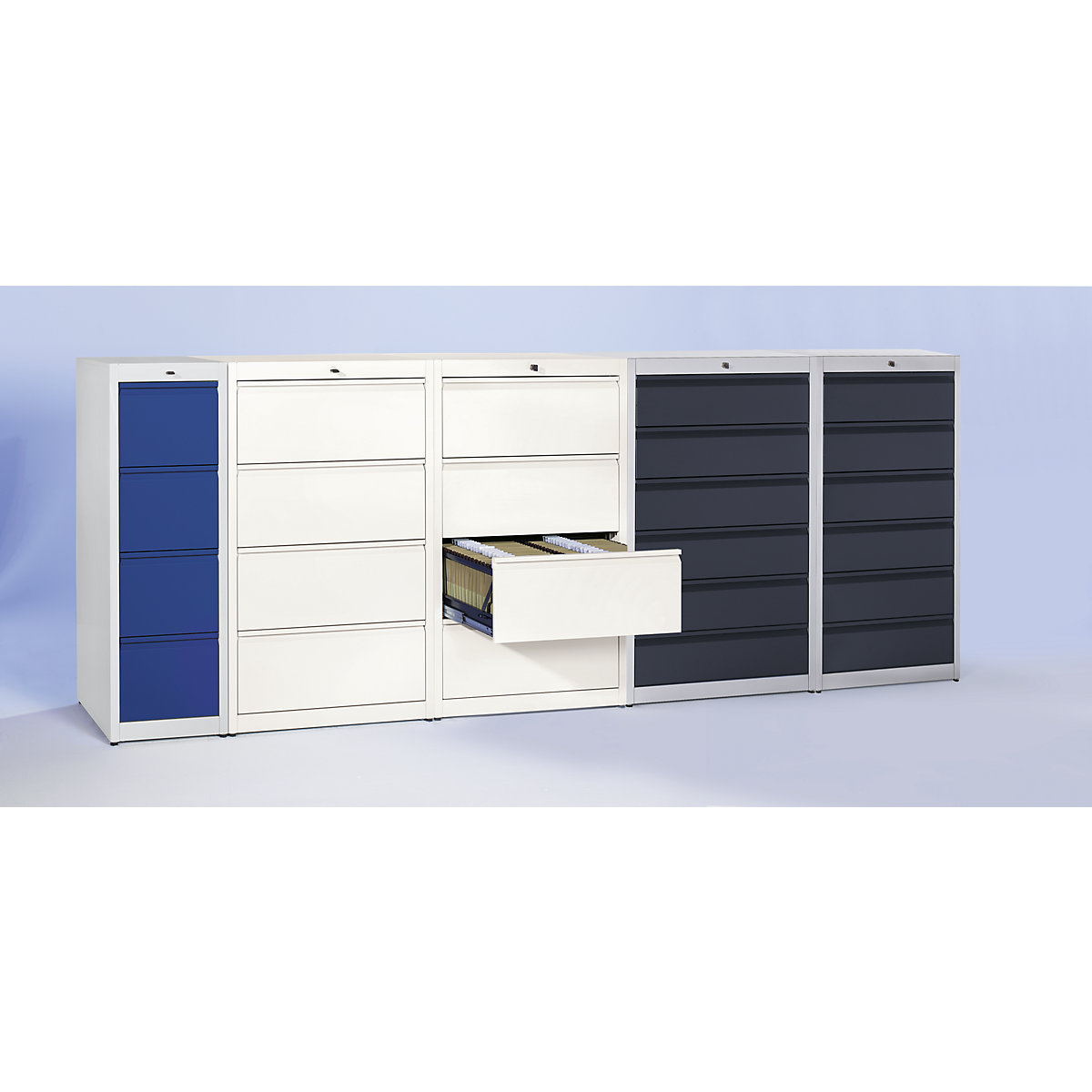 Card file cabinet, grip rails – mauser (Product illustration 2)-1