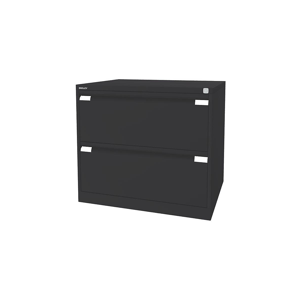 Suspension file cabinet, 2-track – BISLEY, 2 A4 drawers, charcoal-0