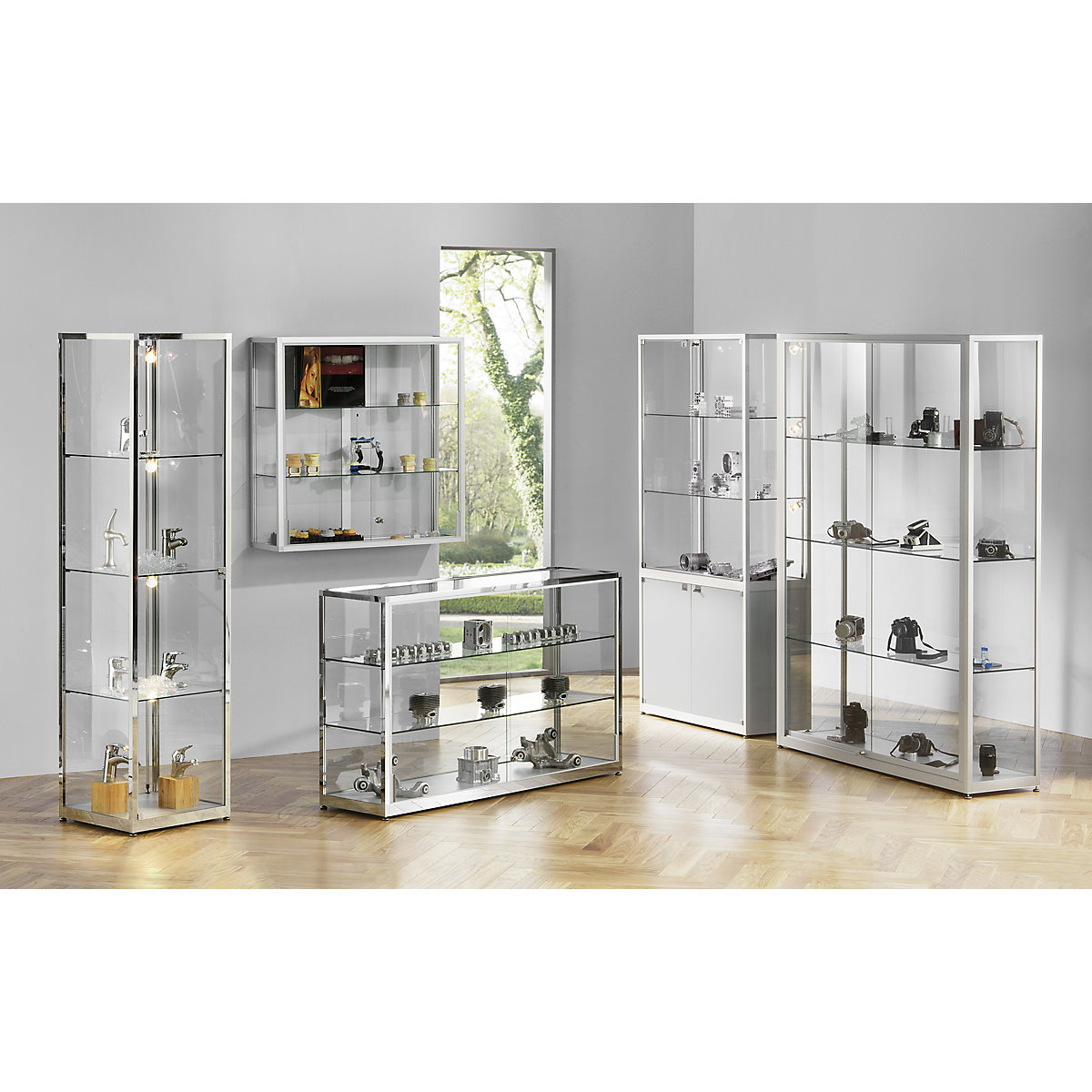 Free standing glass cabinet (Product illustration 2)-1