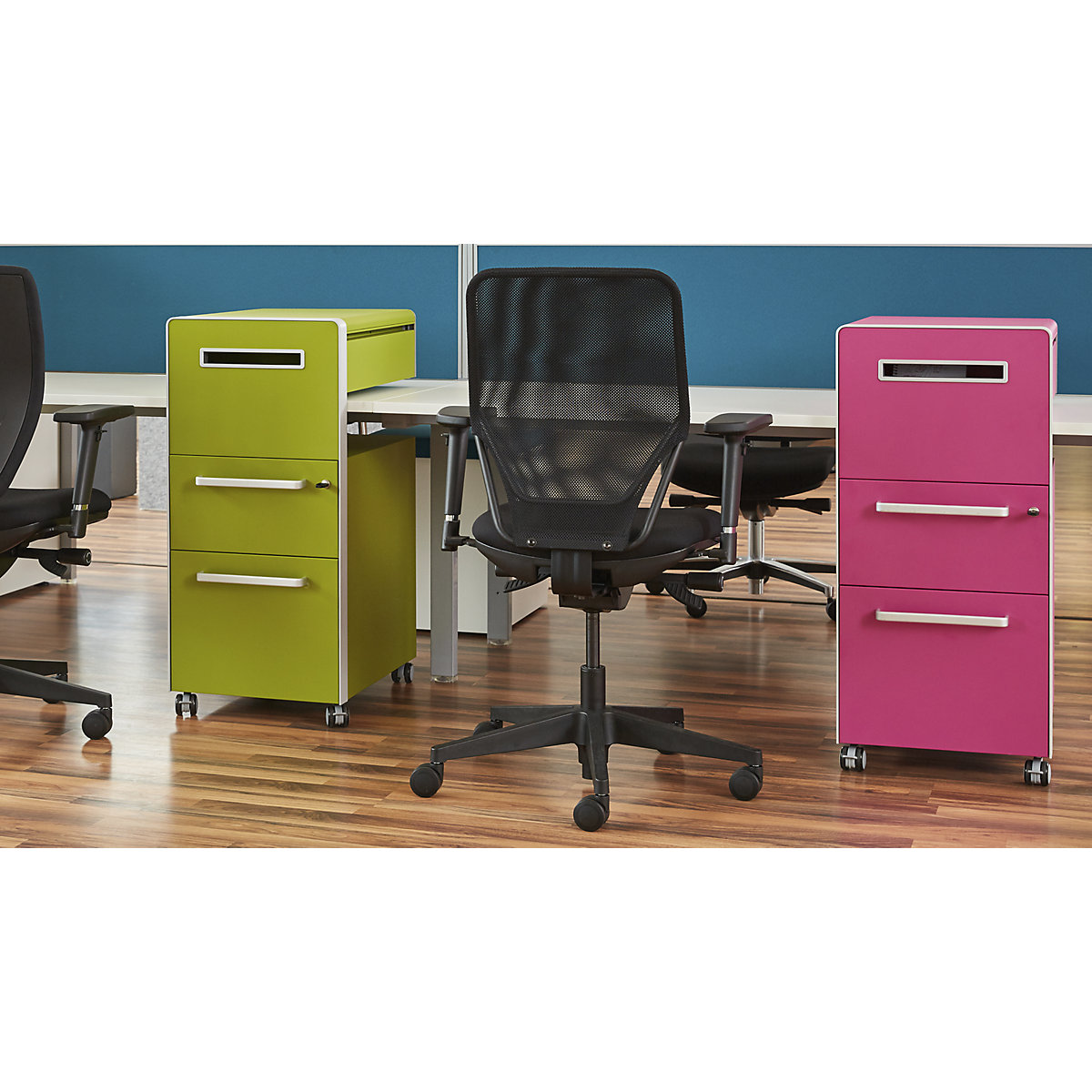 Bite™ pedestal furniture, with 1 pin board, opens on the left side – BISLEY (Product illustration 4)-3