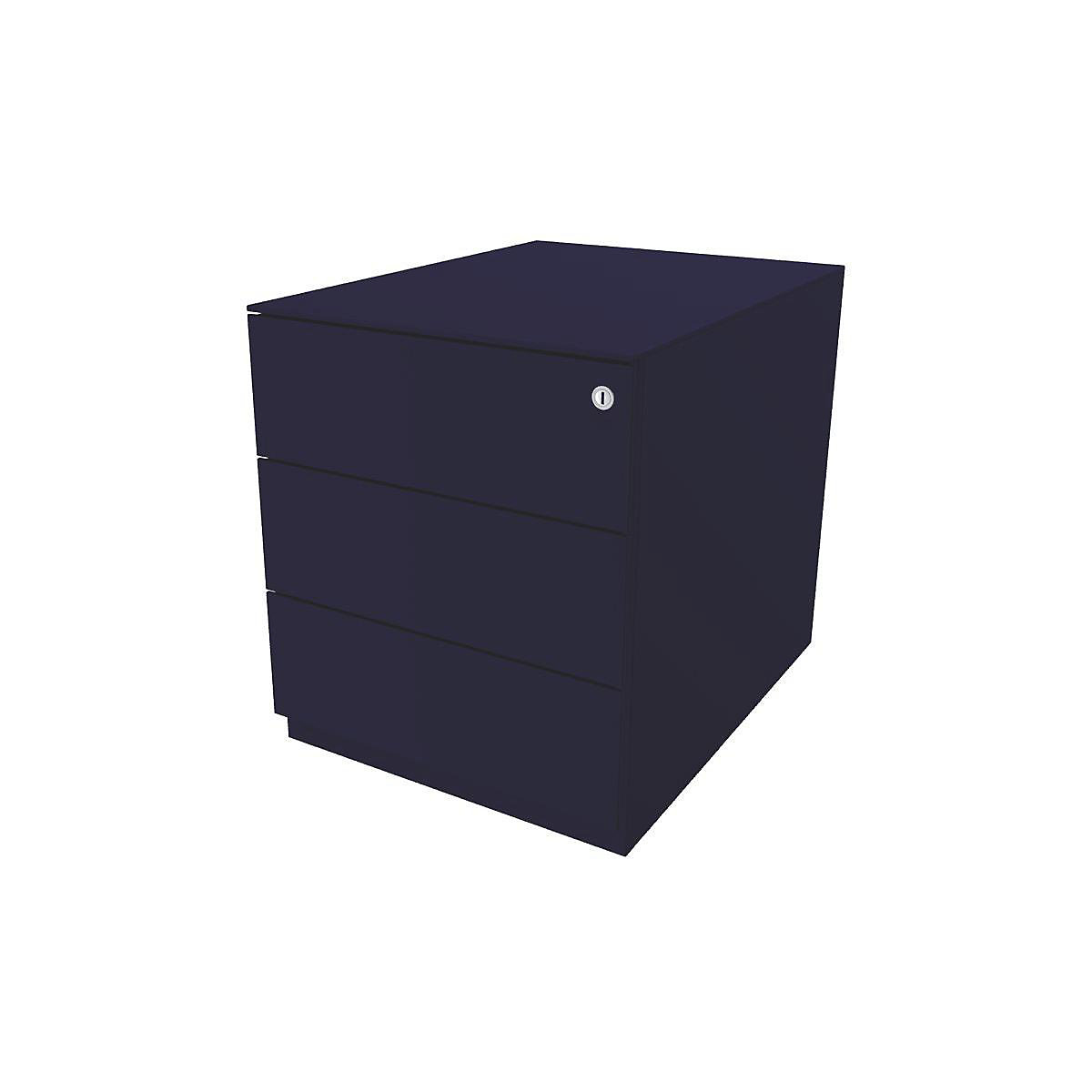 Note™ mobile drawer unit, with 3 universal drawers – BISLEY, HxWxD 502 x 420 x 565 mm, with grip rail and top, oxford blue-1