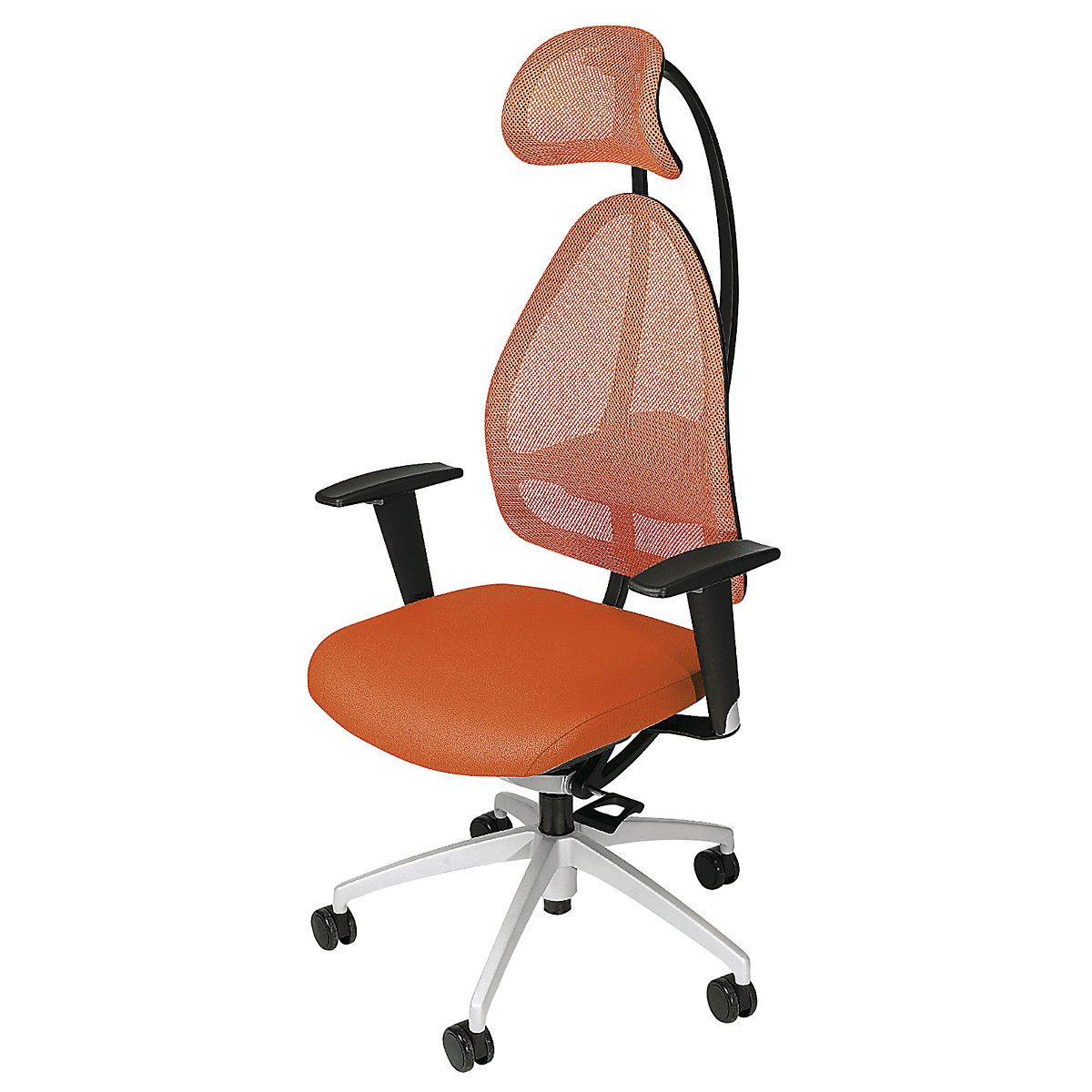 Designer office swivel chair, with head rest and mesh back rest – Topstar (Product illustration 2)-1
