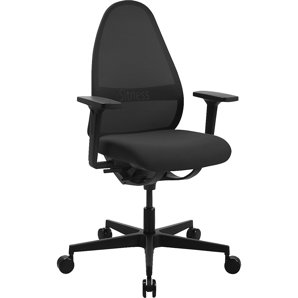 SOFT SITNESS ART office swivel chair – Topstar, synchronous mechanism, with arm rests, black-1