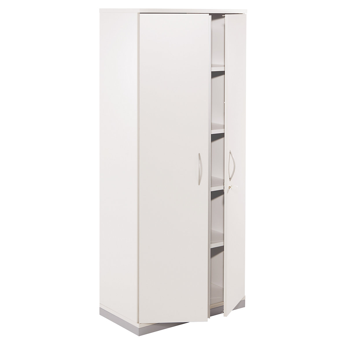 Double door cupboard THEA, 4 shelves, 5 file heights, antique white-0