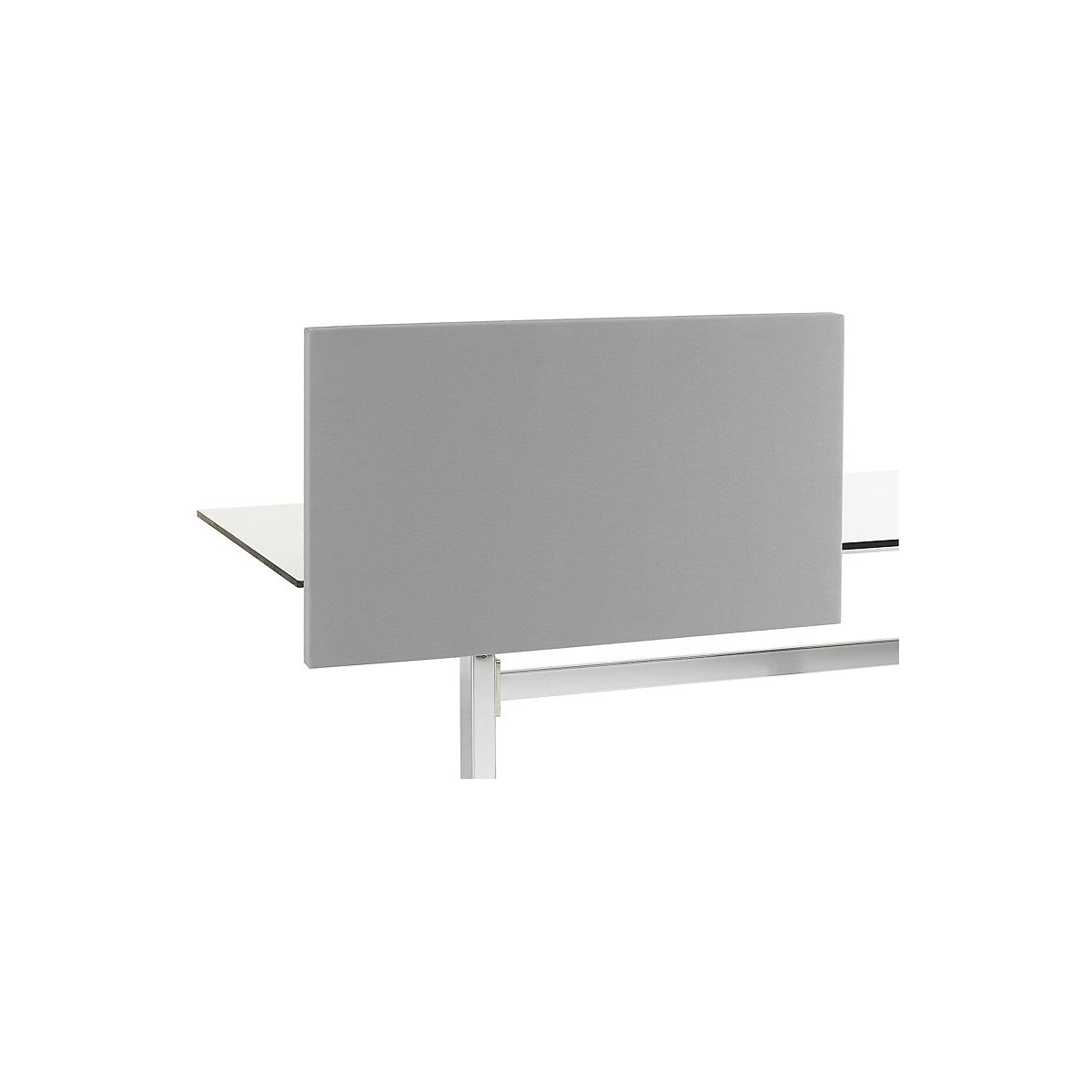 Standard acoustic desk partition with straight corners, HxW 650 x 1600 mm, fabric, grey-1