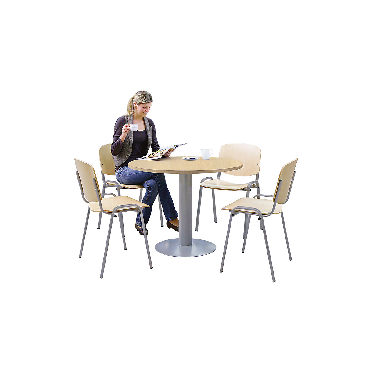 Stacking chair, ergonomic shape (Product illustration 2)-1