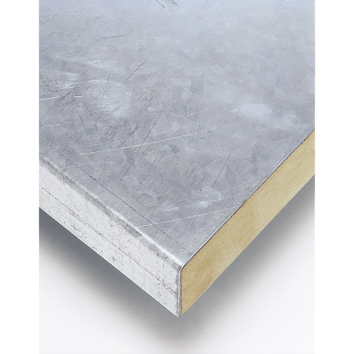 Sheet steel cladding – 2 mm thick, hot dip galvanised, curved up at front and rear, resistant to impact, oils, greases, liquids