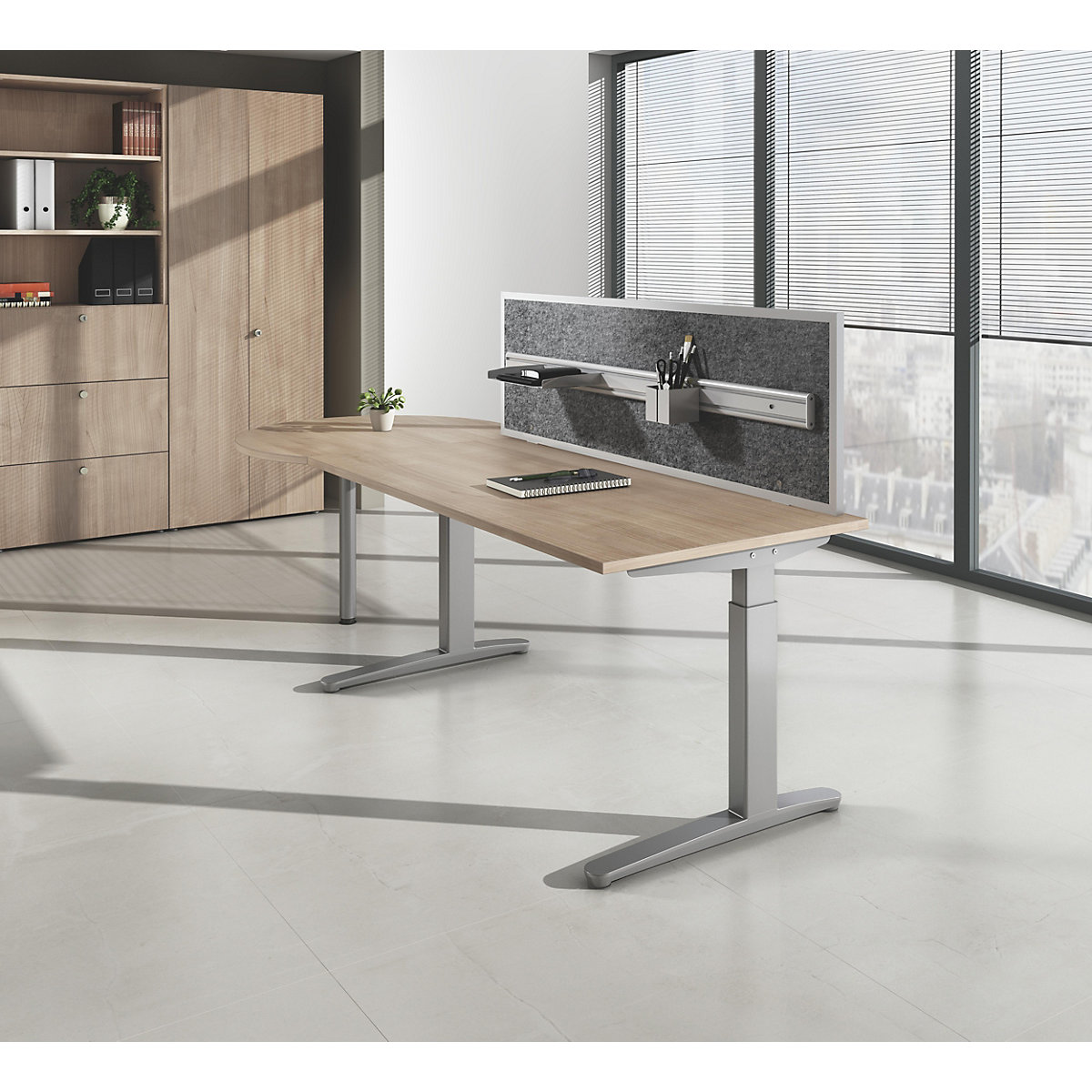 Desk with C-foot frame ANNY – eurokraft pro (Product illustration 2)-1