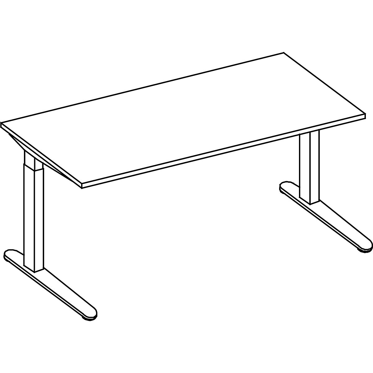 Desk with C-foot frame ANNY – eurokraft pro (Product illustration 4)-3
