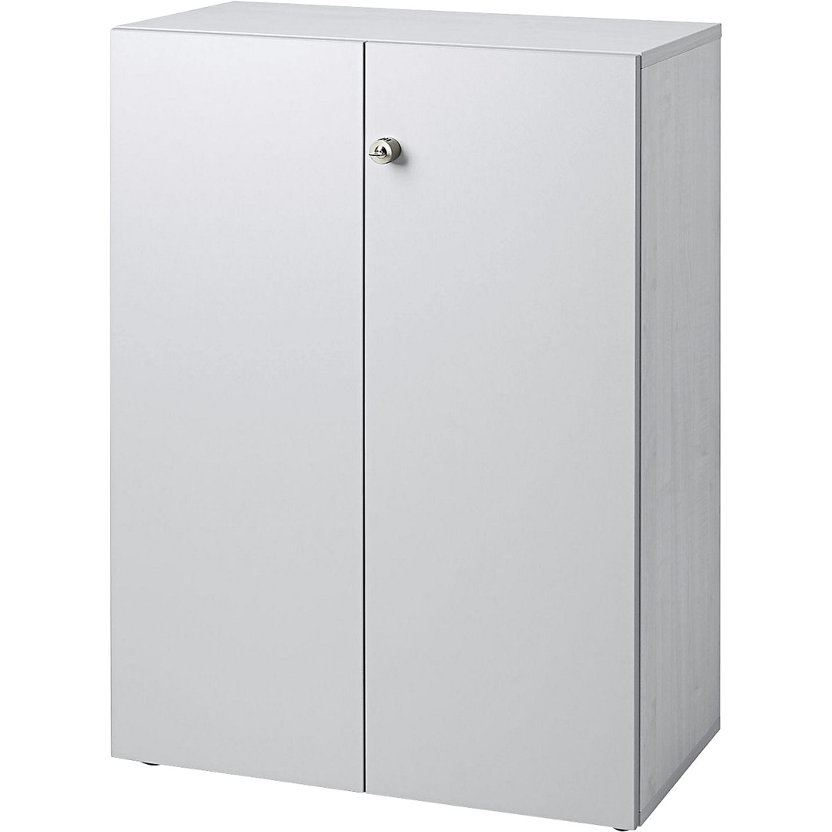 Filing cupboard ANNY – eurokraft pro, hinged doors, 2 shelves, light grey / light grey-1