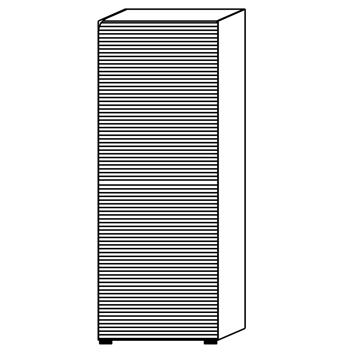 Roller shutter cupboard with acoustic rear panel ANNY-AC (Product illustration 5)-4