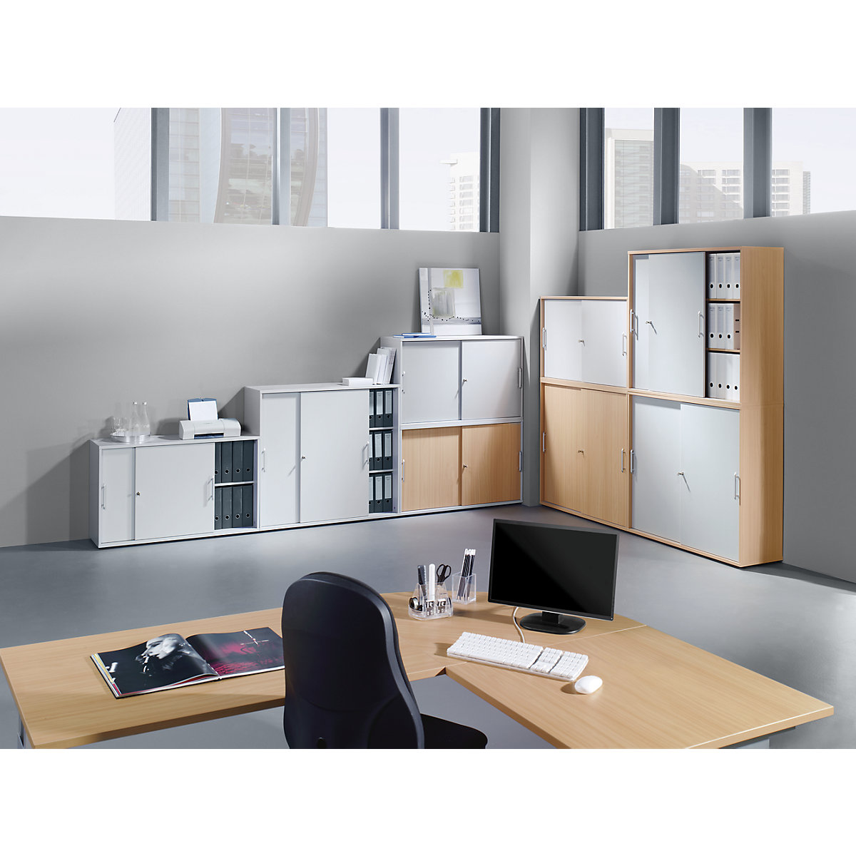 Desk with C-foot frame FINO (Product illustration 3)-2