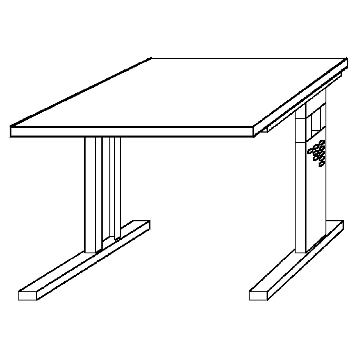 Desk with C-foot frame FINO (Product illustration 5)-4