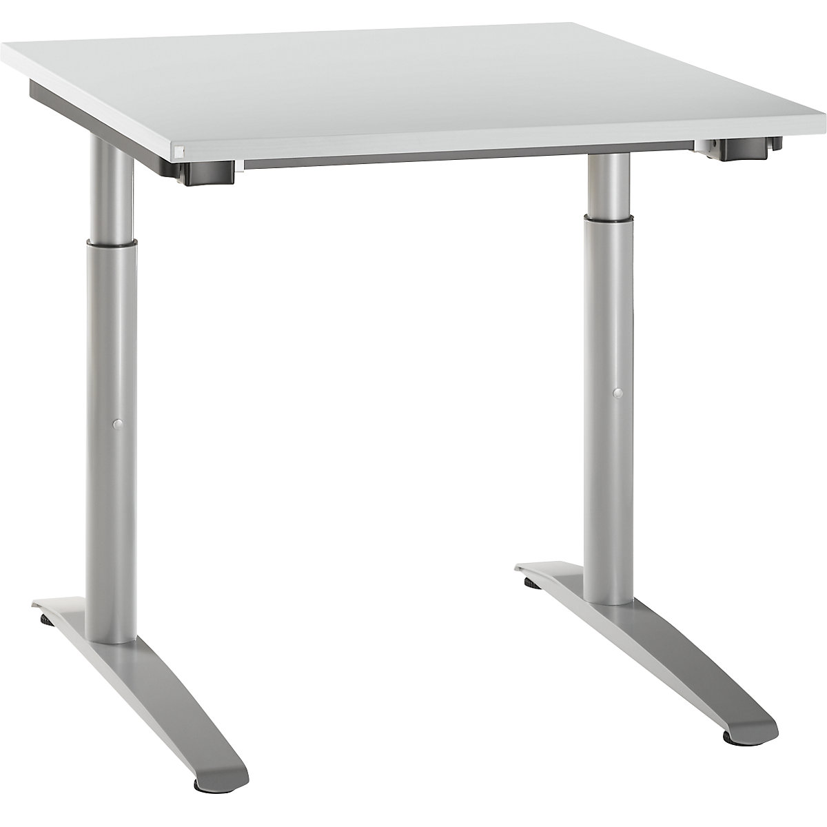 Desk with C-foot frame HANNA, height adjustable 650 – 850 mm, width 800 mm, light grey-0