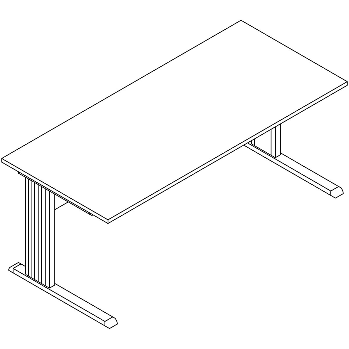 Desk with C-foot frame VERA-ZWO (Product illustration 4)-3