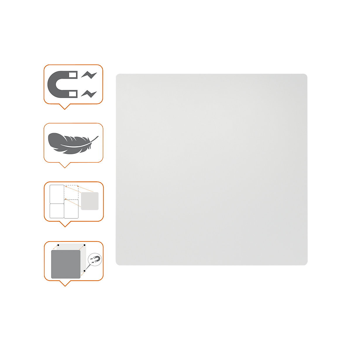 Pizarra blanca, modular/sin marco – nobo